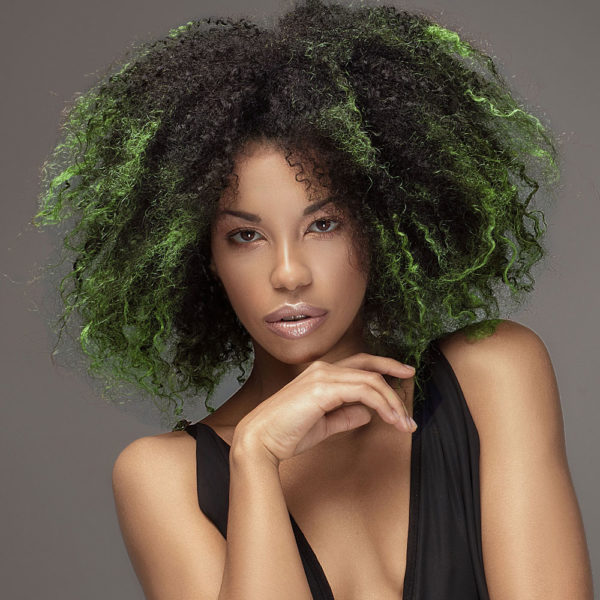 Colorme Emerald Temporary Hair Color on Dark Hair