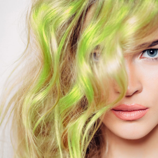 Colorme Lime Temporary Hair Color on Light Hair