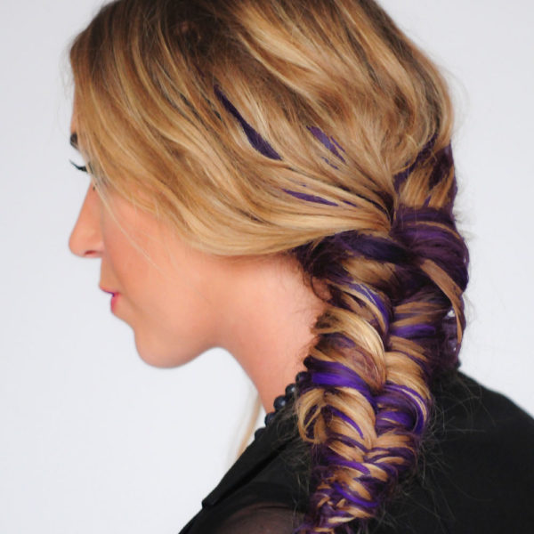 Colorme Violet Night Temporary Hair Color on Light Hair