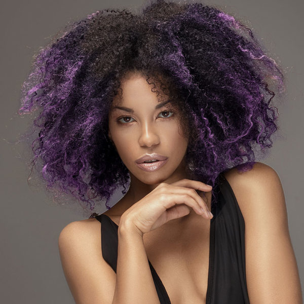 Colorme Violet Night Temporary Hair Color on Dark Hair